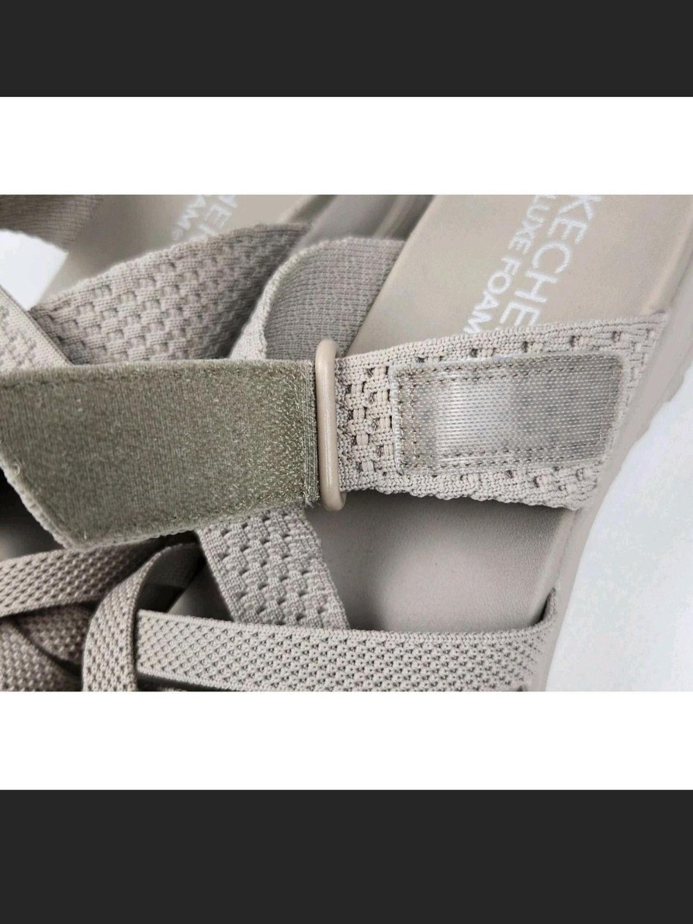 Skechers Women’s Light Gray Crisscross Comfort Sandals - Picture 3 of 5